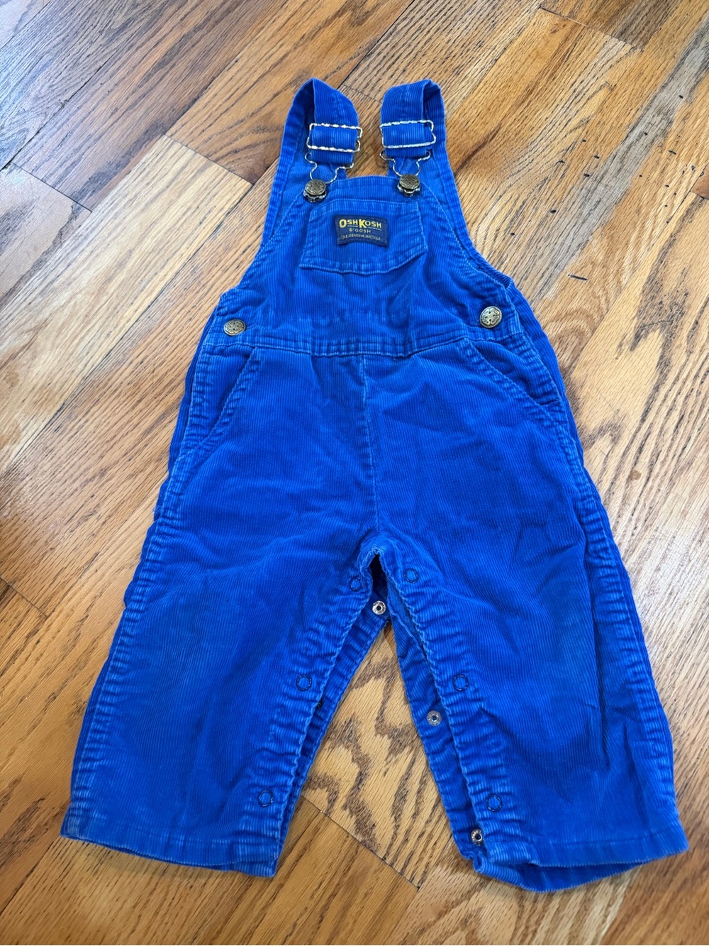 VINTAGE OshKosh B'gosh Blue Corduroy Overalls baby 12 months